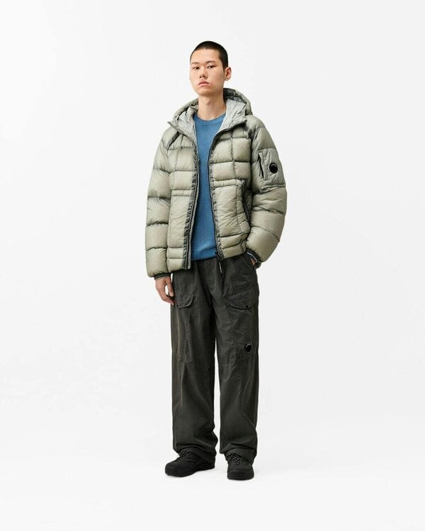 C.P. Company D.D.-Shell Mens Hooded Puffer Jacket - Flint Grey 936