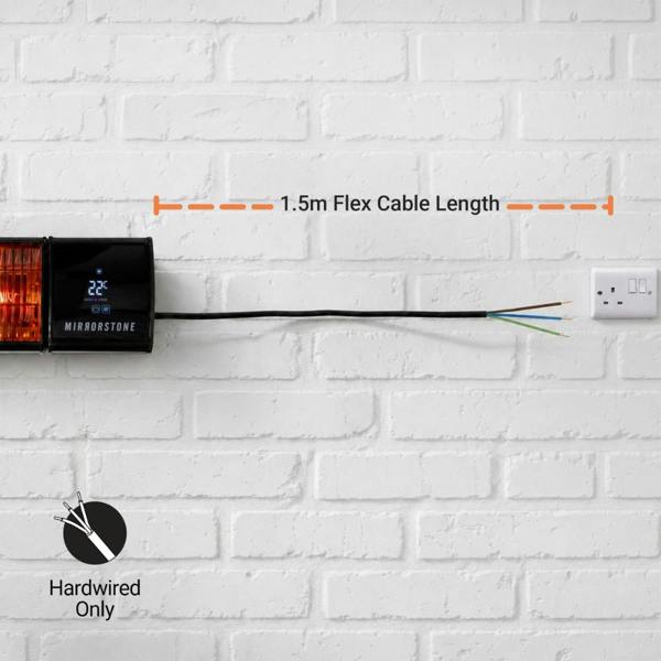 Mirrorstone Heating 1.2kW Athena Wi-Fi Remote Controllable Infrared Bar Heater with Motion Sensor