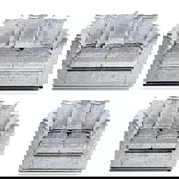 Furnishings For Less Crystal Crushed Velvet Sofa Suite Scatter Back