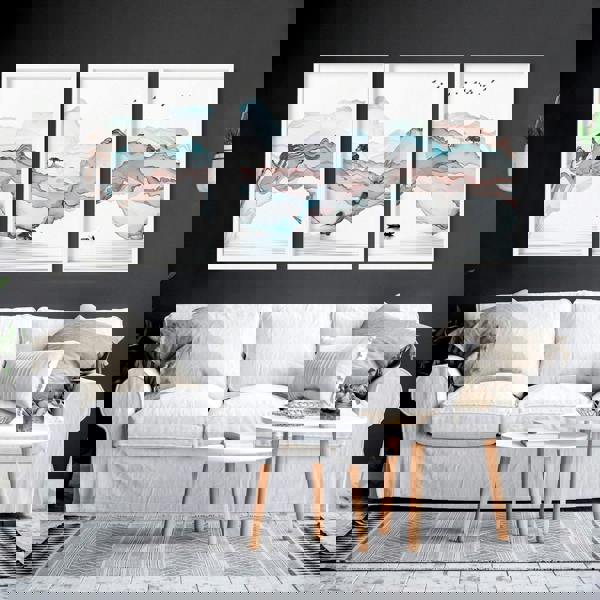 Landscape painting Japan | set of 3 wall art prints for living room