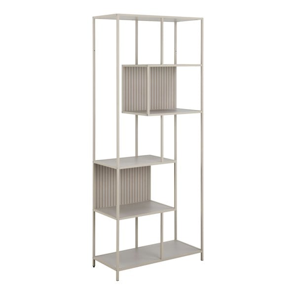 Furniture To Go Seaford Tall Grey Metal Bookcase with 5 Shelves