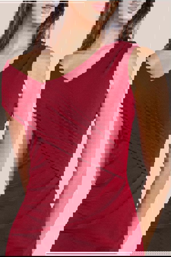 Scuba Crepe  Off The Shoulder Maxi - Wine DR3774