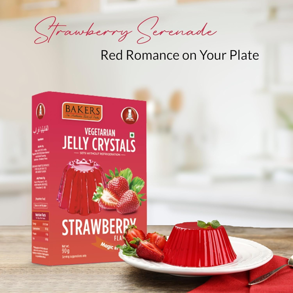 Bakers Starwberry Jelly Crystals Instant Premix Dessert - 100g