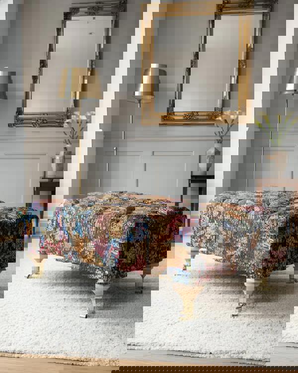 ISTOOLS Premium Stained Glass Footstool Ottoman – Stylish Seating Bench & Coffee Table (Non-Storage)