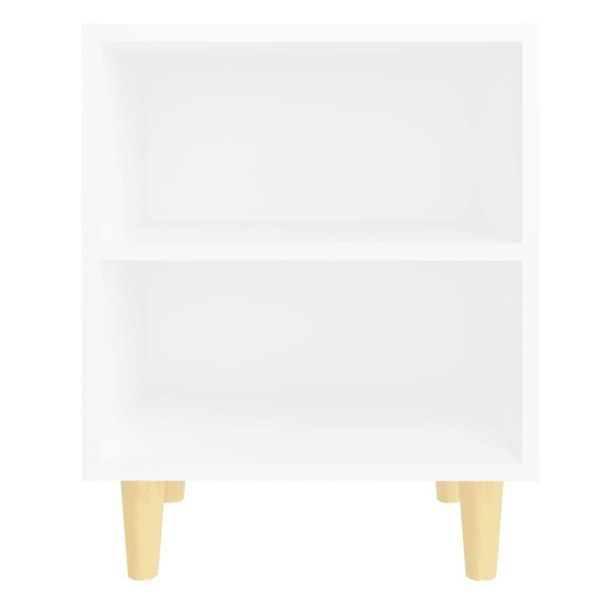 Berkfield Bed Cabinets with Solid Wood Legs 2 pcs White 40x30x50 cm
