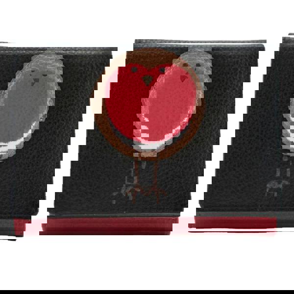 Mala Leather Bobbie Robin Bird Compact Leather Tri-Fold Purse