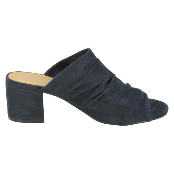 Anne Michelle Ladies Anne Michelle Mid Heel Rouched Vamp Mules