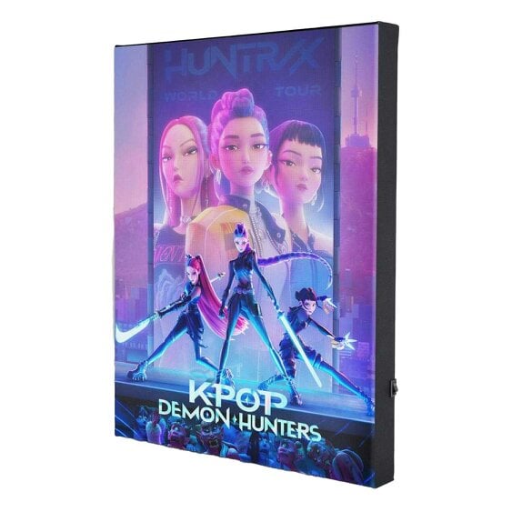 K-Pop Demon Hunters Huntrix Light Up Canvas Print - Multicoloured
