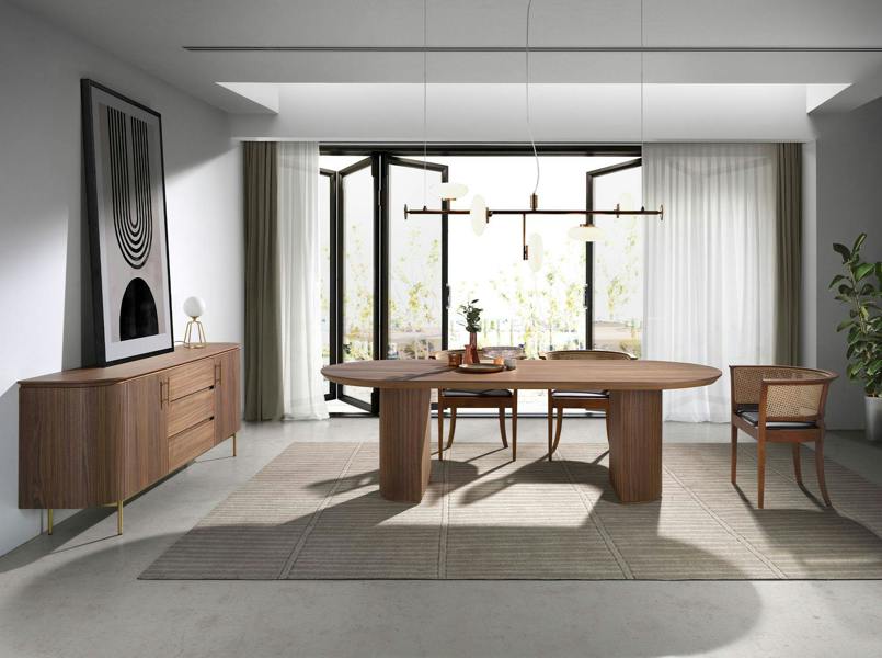 Angel Cerdá Oval Half Point walnut dining table 1104