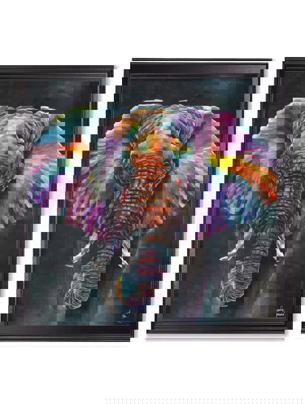 Exceptional Art Elephant Print 'Wisdom' by Amy Ansell - Black Square Frame