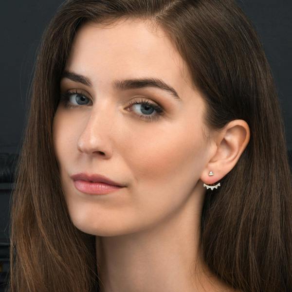 namana Gold Plated 925 Sterling Silver Ear Jacket Earrings for Women