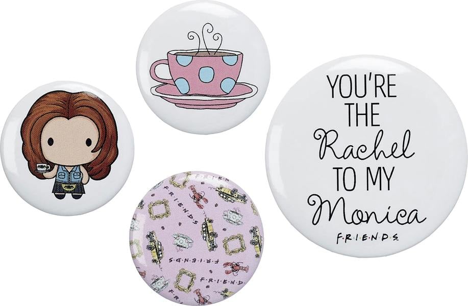 FRIENDS TV Show Set of 4 Rachel Button Badges  Multi