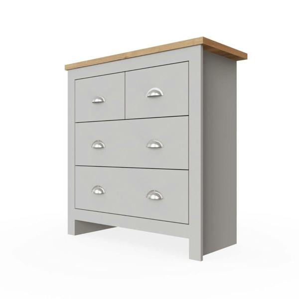 Timber Art Design Lisbon Bedroom Chest of Drawers 4 Drawer Storage Cabinet Furniture