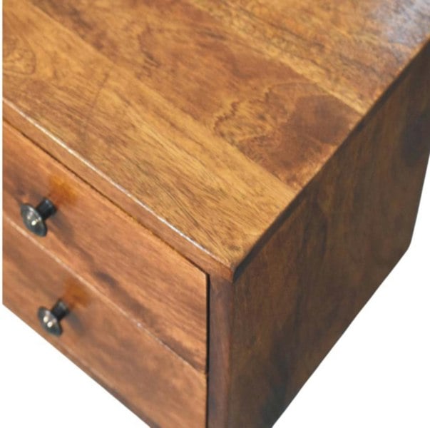 Artisan Furniture Solid Wood Solis 2-Drawer Chestnut Wall Mounted Nightstand