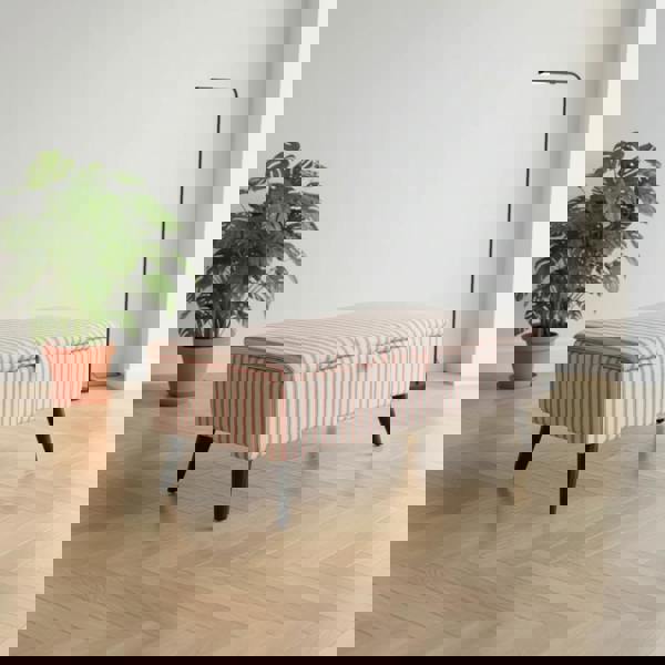 Expressive Pattern Fabric Ottoman with Deep Storage Capacity