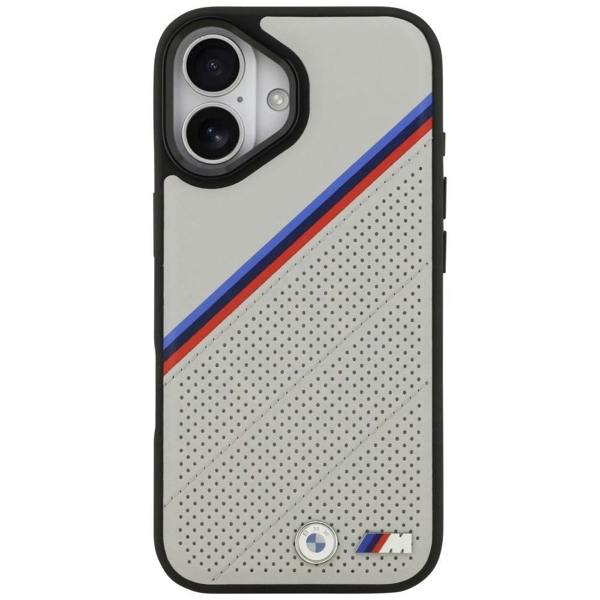 BMW M Tricolor Metal Logo Case with MagSafe for Case for iPhone 17 6.3" Grey - BMHMP17S25PCSPEG