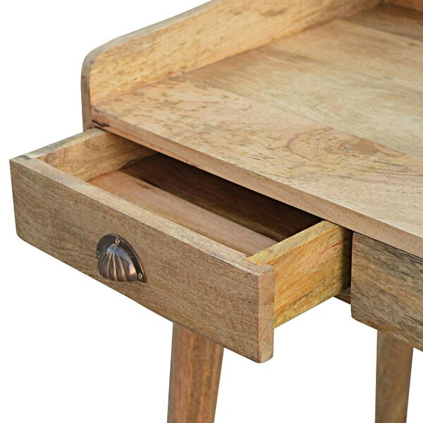Wyld Haus Taormina Retro Mango Wood Back Writing Desk Shell Knob