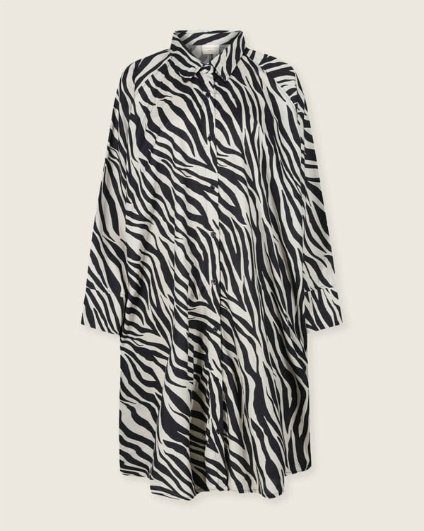 Jess Multicolour Zebra Streak Midi Shirt Dress- image 2