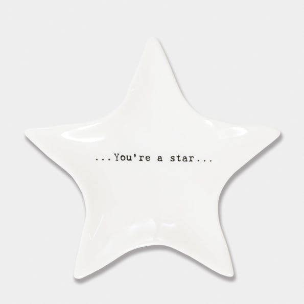 Wobbly Star Porcelain Dish “You’re a Star” – Small Trinket Dish