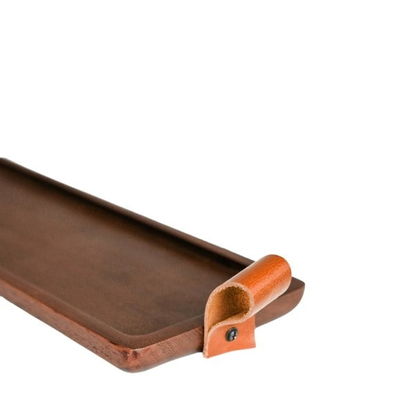 Ivyline Harvey Walnut Wooden Candle Tray