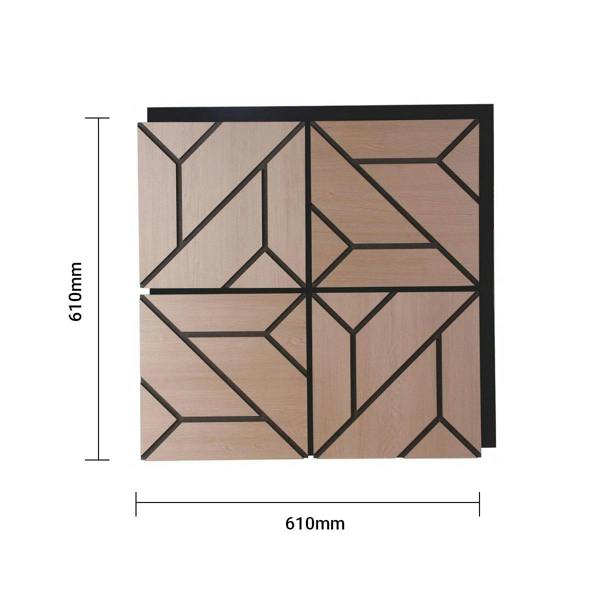 Britwall EchoGrid Acoustic Wall Panel -  PET + MDF Size: 610 x 610 x 17 mm (Pack of 4)