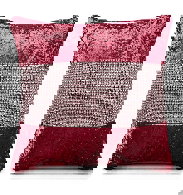Intimates Luxury Crushed Velvet Diamonte Detail Cushion - 43cm x 43cm