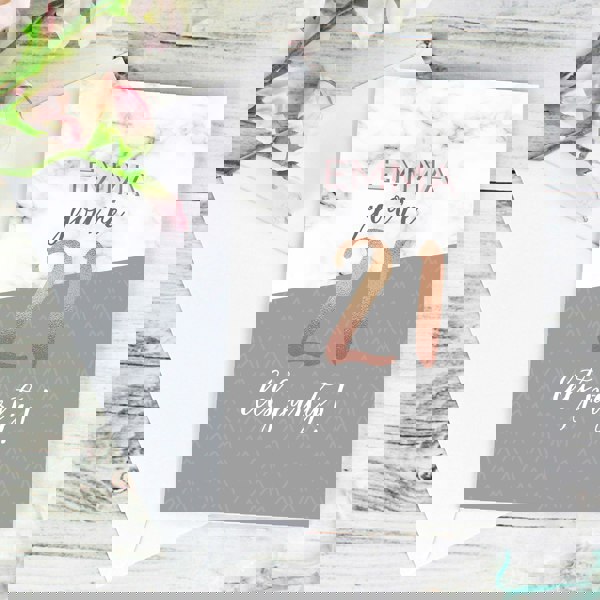 Personalised Memento Company Personalised Marble and Rose Gold Birthday Card