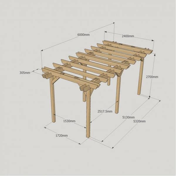 LayzeePergola Large Size Heavy Duty Double Pergola Complete DIY Kit - Quality Tanalised Timber