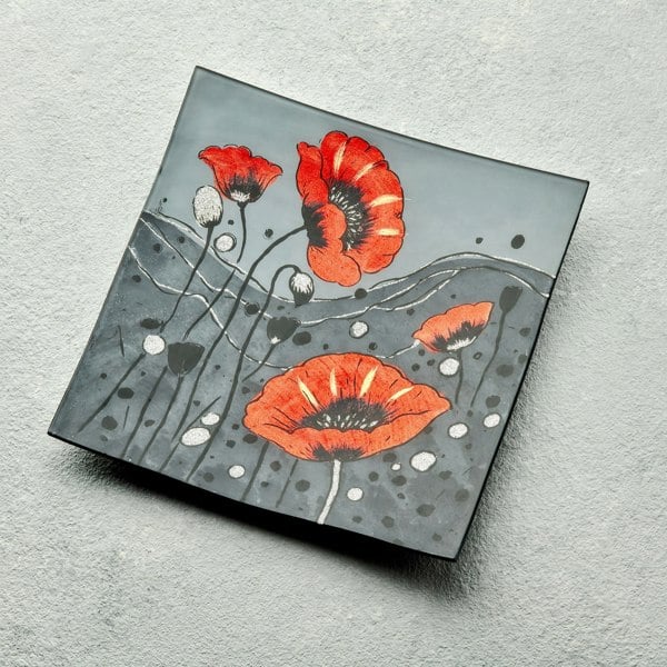 Square Plate - Wild Poppy