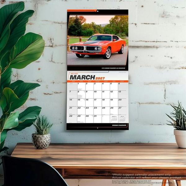 Dodge Charger Calendar 2027, Wall Calendars, Month To View, Transport, Gift