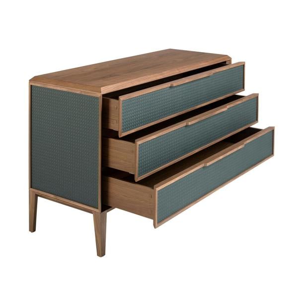 Angel Cerdá Dark green and walnut pvc chest of drawers 7150