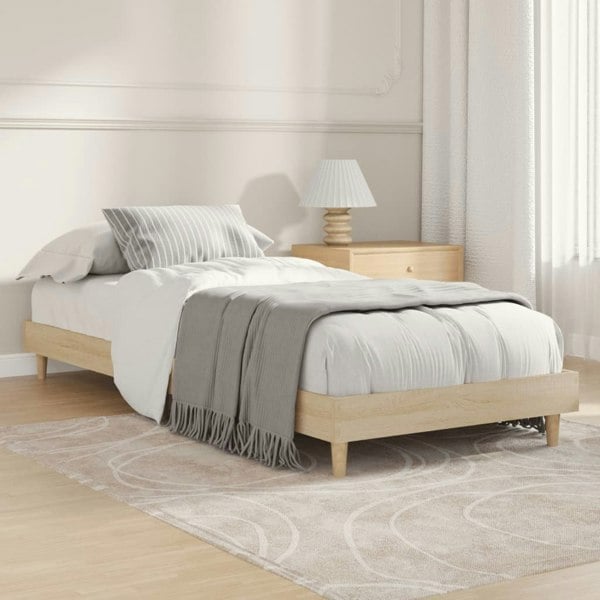 Berkfield Bed Frame Sonoma Oak 75x190 cm Engineered Wood