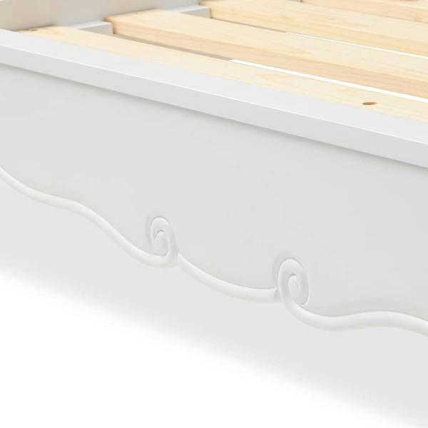 Statement Furniture Juliette White Bed Frame French Style with Wooden Headboard 3ft 4ft6 5ft 6ft