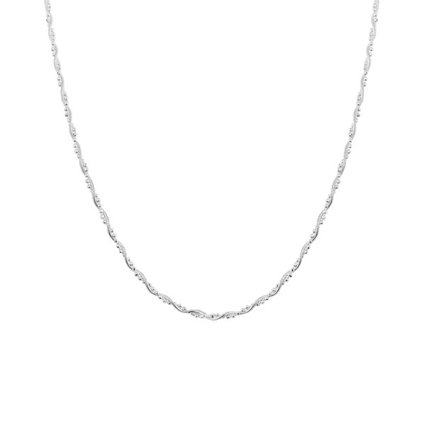 Spero London Twisted Beaded Sterling Silver Italian Chain Necklace