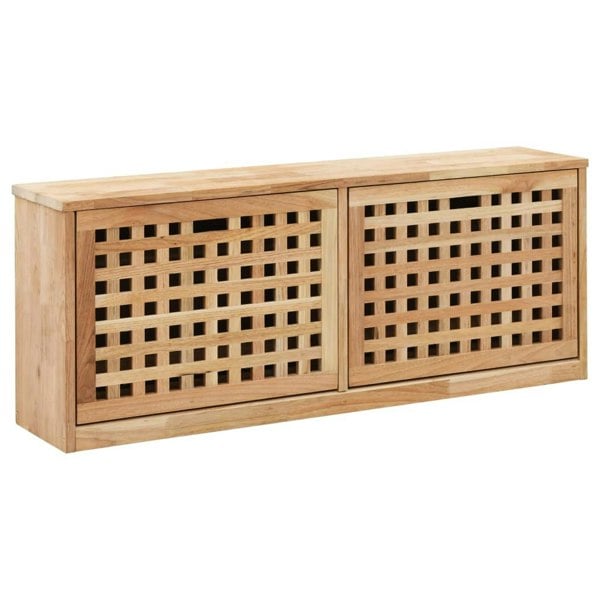 Berkfield Shoe Storage Bench 94x20x38 cm Solid Walnut Wood