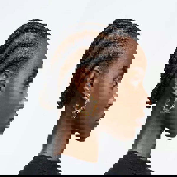 Swarovski Chroma Gold Tone Plated Yellow Crystal Half Hoop Earrings 5613722