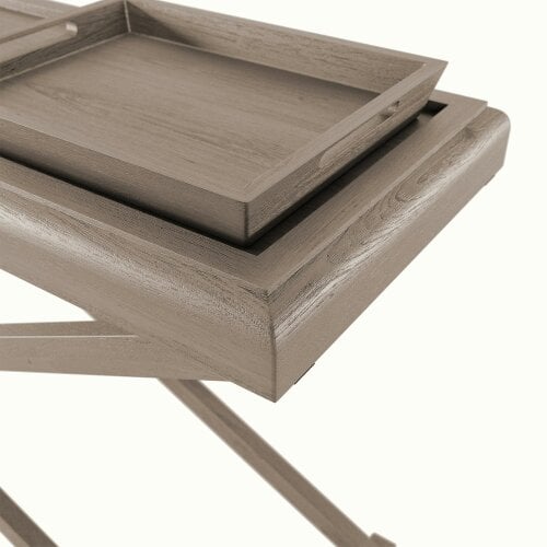 Wyld Haus Siena Grey Ages Oak Cross Frame Tray Console Table