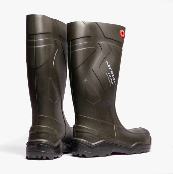 Dunlop PUROFORT+ Unisex S5 Full Safety Wellington Boots Green