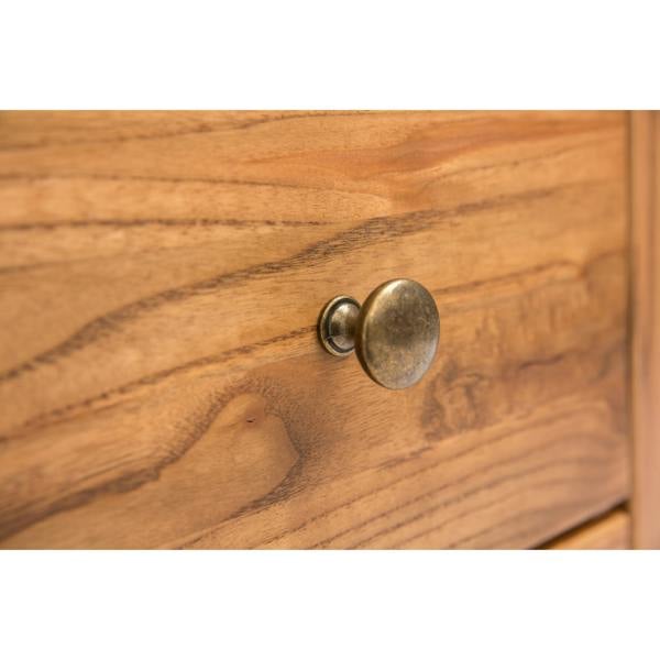 Cabinet Bits Trivento Light Wood 3 Drawer 3 Door Sideboard Brass Knob