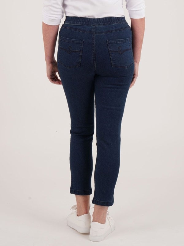 PennyPlain Pull On Jeans - Denim Wash Short