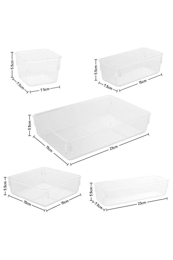 Living and Home 18PCS Clear Plastic Drawer Storage Container Box Multifunctional Organizer