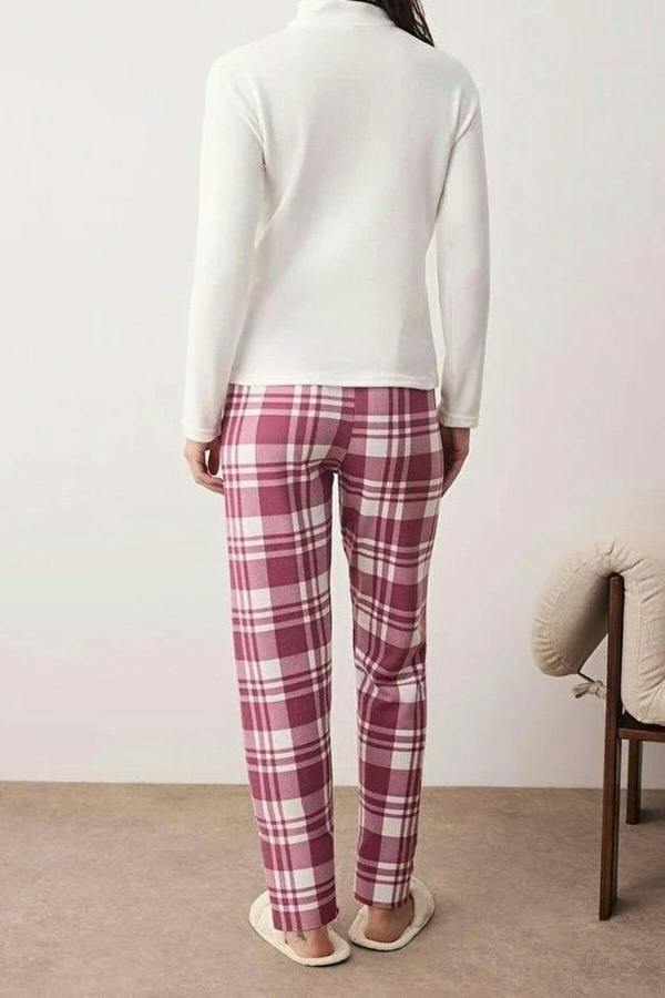 WOVCOR 2-Piece Zippered Soft Winter Waffle Knit Pajama Set