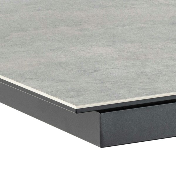 Wyld Haus Perth 168cm Grey Ceramic Extendable Dining Table Industrial Black Metal Legs