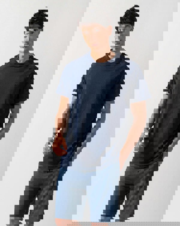 HUGO HUGO LIAM Mens Crew Neck T-Shirt with Logo Tape