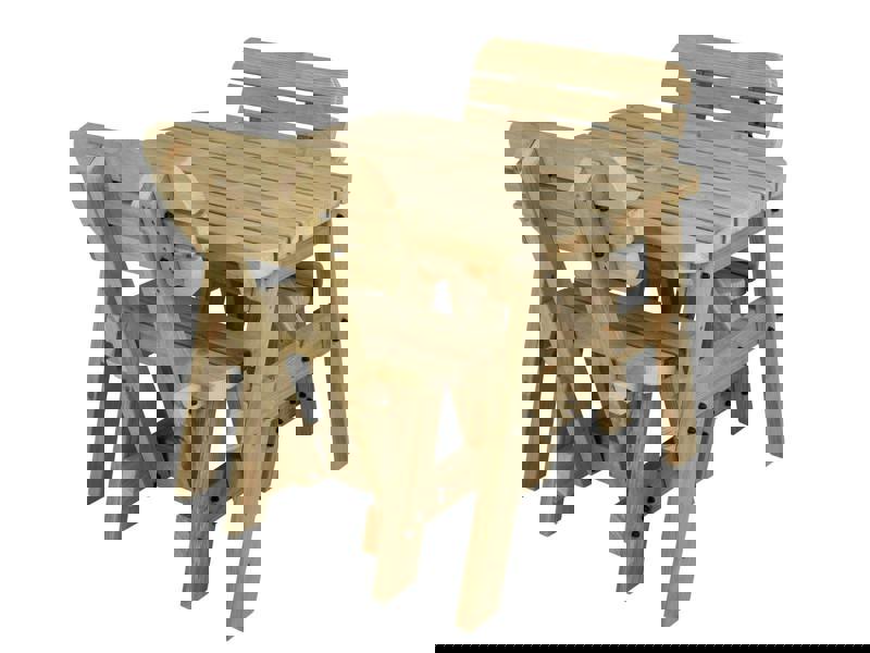 Victoria Space-Saving Rounded Picnic Table and Benches Set with Backrest – Wooden Outdoor Dining Set for Gardens and Patios