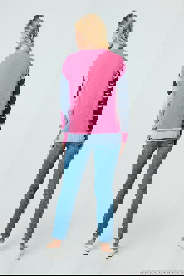 Blue | Abstract Print Drop Shoulder Jumper
