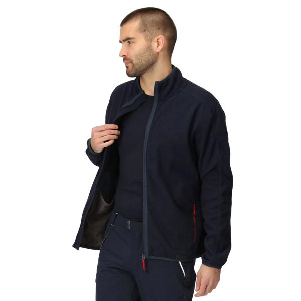 Regatta Mens Kinwood Full Zip Fleece Jacket - Navy/Danger Red - 