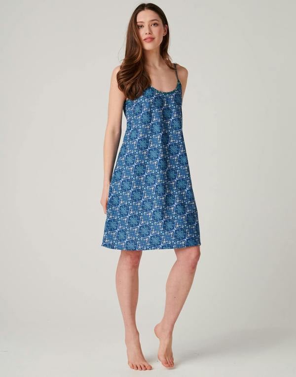 British Boxers Women's Crisp Cotton Strappy Nightdress – Marrakesh Paisley