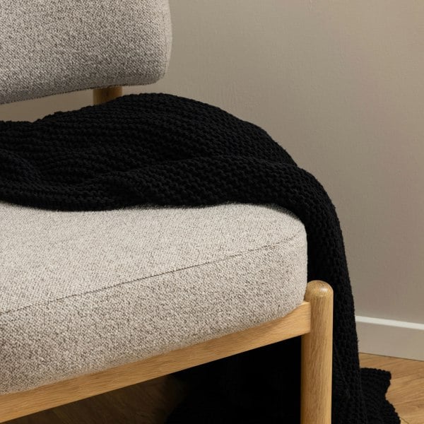 Furniture To Go Burley Lounge Chair in Beige Fabric and Oak