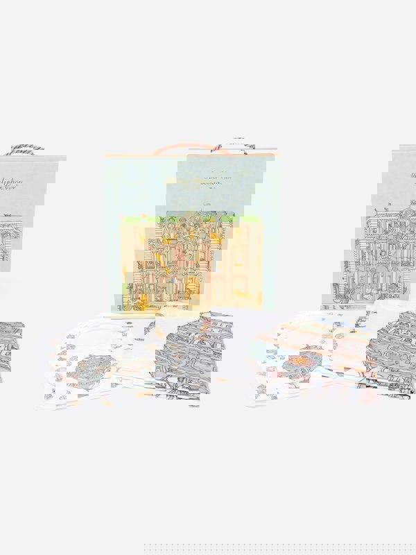 Atelier Choux Baby Hot Air Balloons Swaddle And Satin Bib Set in White